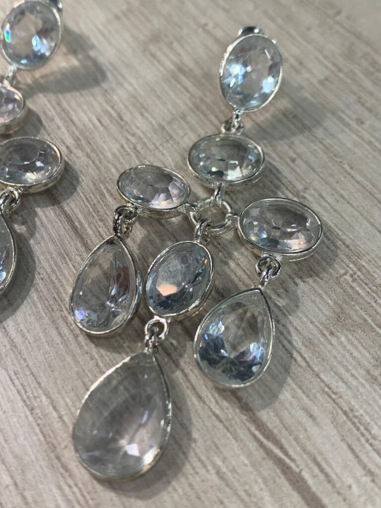 Aros cascada cristal acrilico fantasía fina