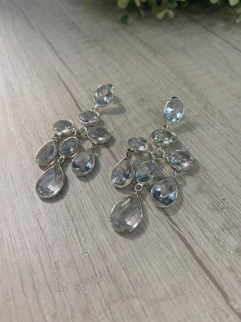 Aros cascada cristal acrilico fantasía fina