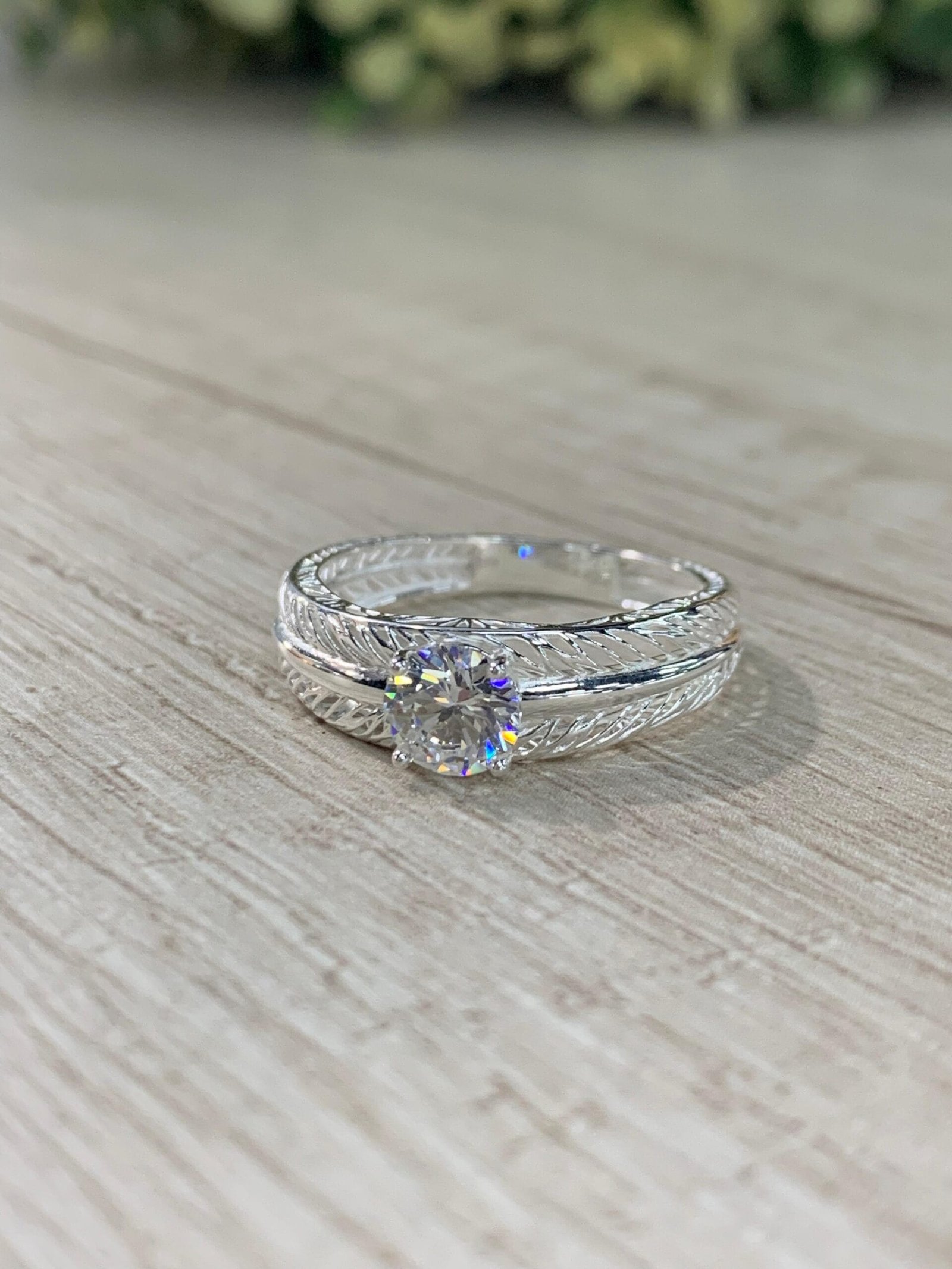 Anillo plata solitario calado espigas N 21 - Imagen 4