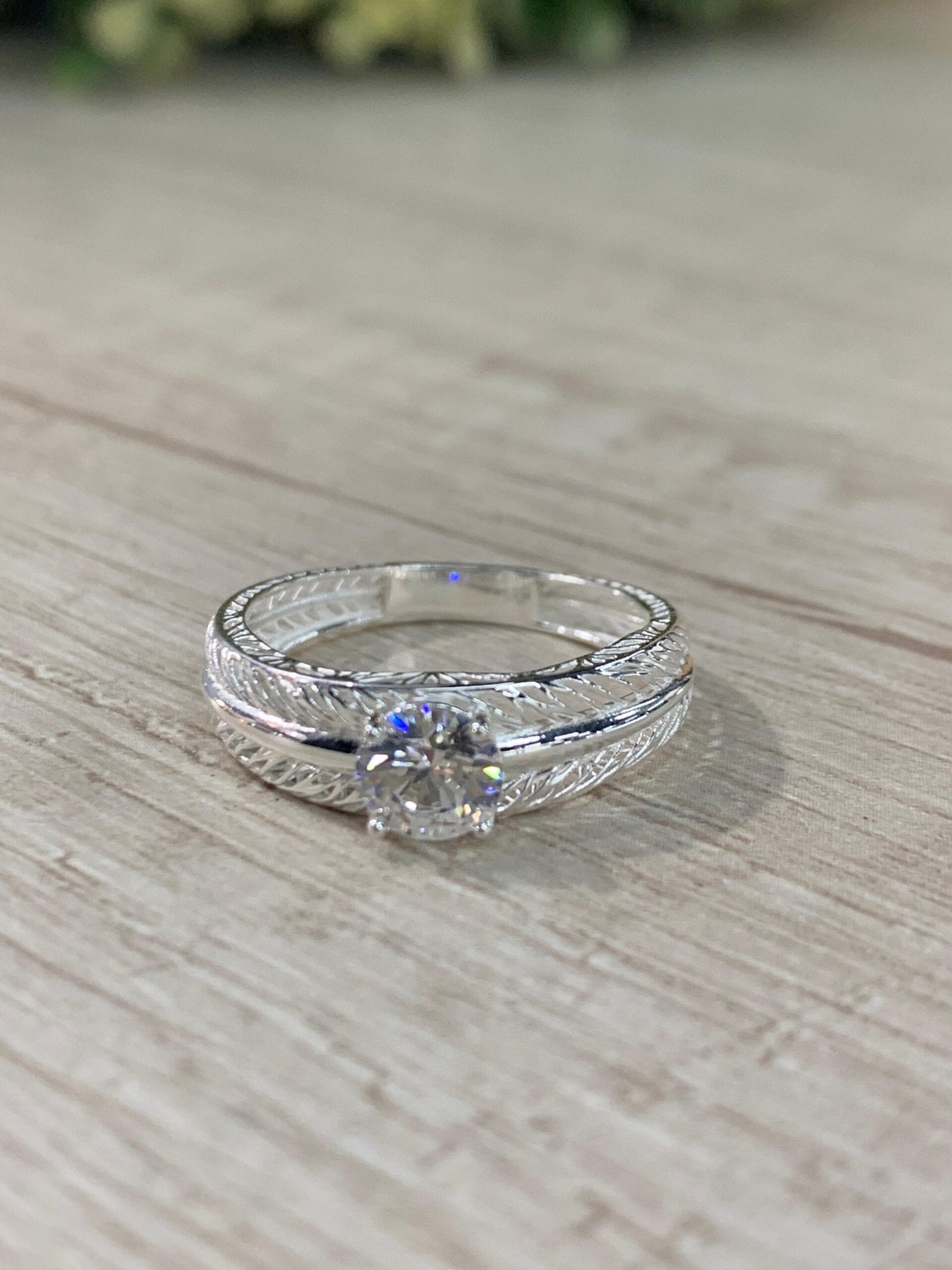Anillo plata solitario calado espigas N 21 - Imagen 3