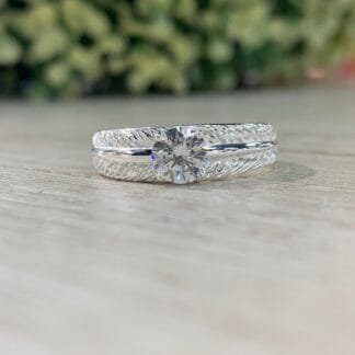 Anillo plata solitario calado espigas N 15