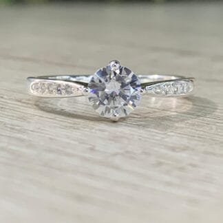 Anillo plata solitario microcircones N 19