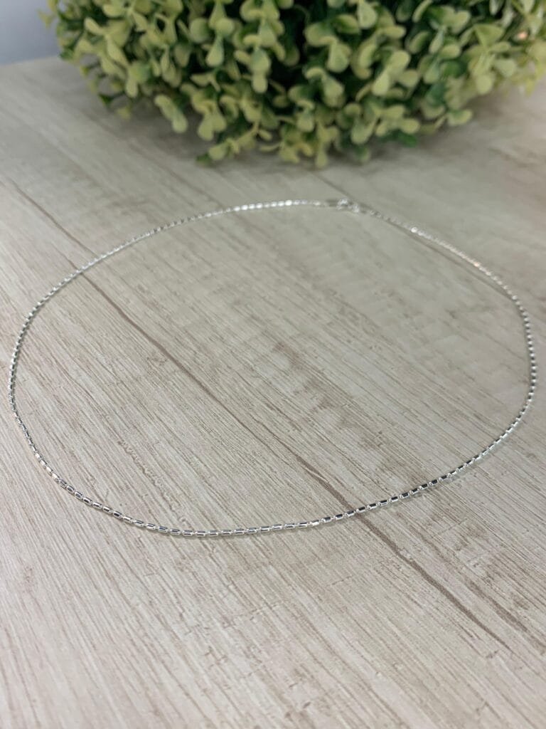 Cadena plata palitos 45 cm