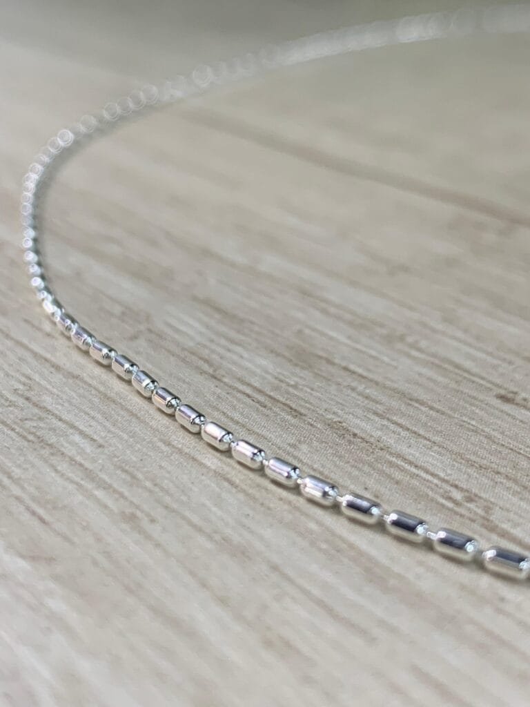 Cadena plata palitos 45 cm