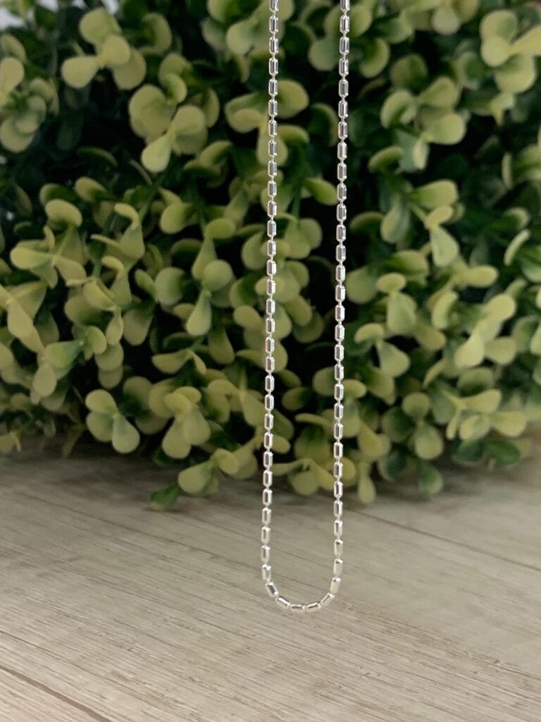 Cadena plata palitos 45 cm