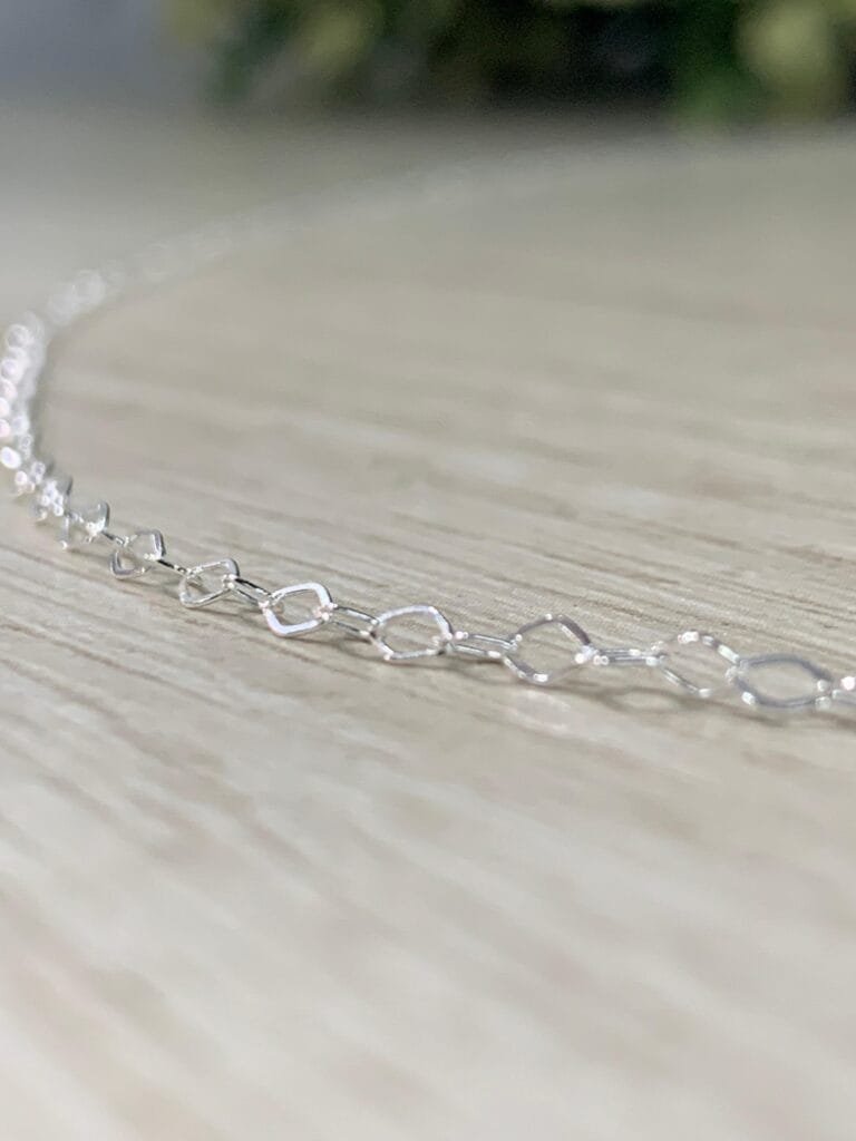 Cadena plata rombo 50 cm