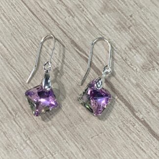 Aros plata rombo tornasol