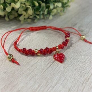 Pulsera roja adaptable frutilla
