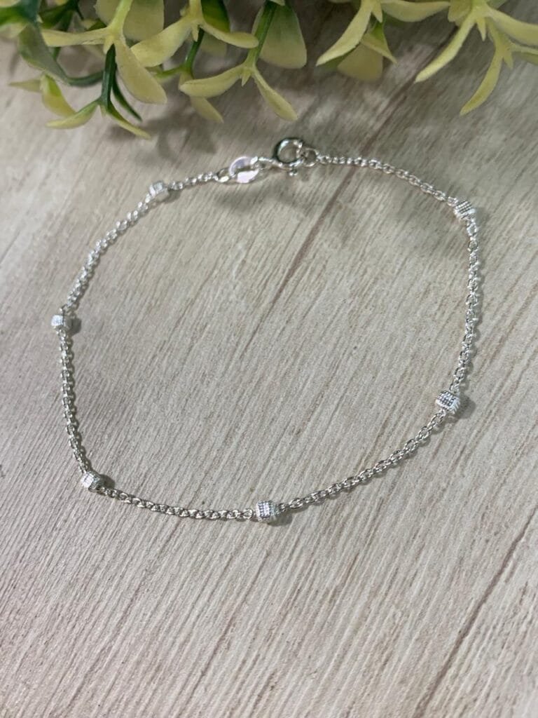 Pulsera plata cubos