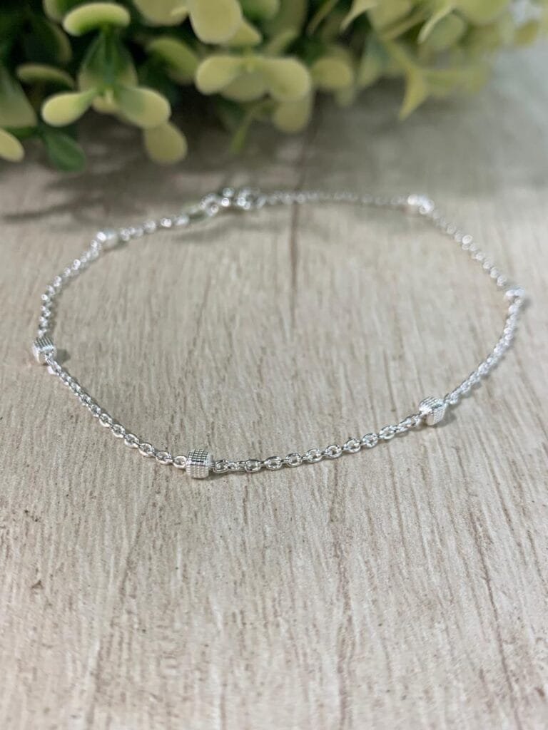 Pulsera plata cubos