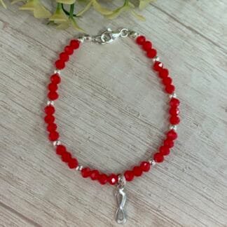 Pulsera cristales rojos infinito